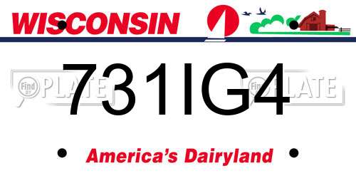 731IG4 Wisconsin License Plate