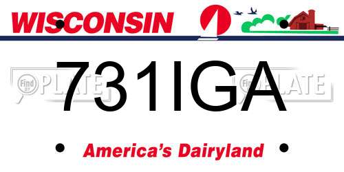 731IGA Wisconsin License Plate
