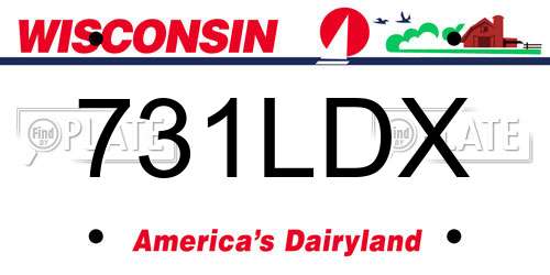 731LDX Wisconsin License Plate