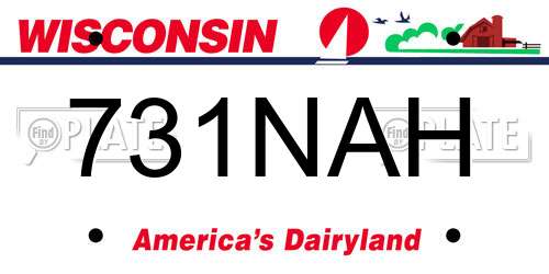 731NAH Wisconsin License Plate