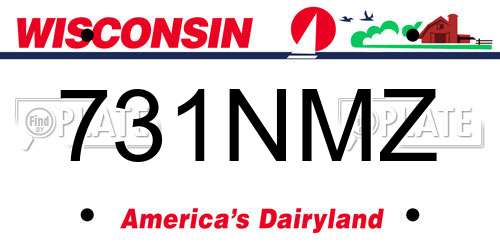 731NMZ Wisconsin License Plate
