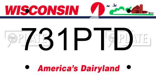 731PTD Wisconsin License Plate