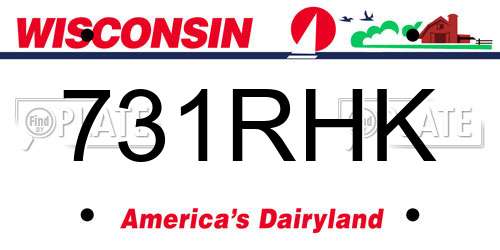 731RHK Wisconsin License Plate