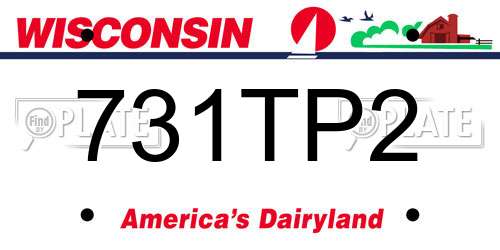 731TP2 Wisconsin License Plate