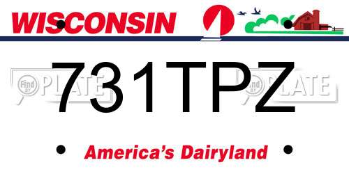 731TPZ Wisconsin License Plate