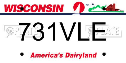 731VLE Wisconsin License Plate