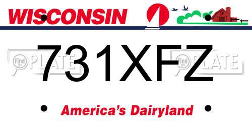 731XFZ Wisconsin License Plate