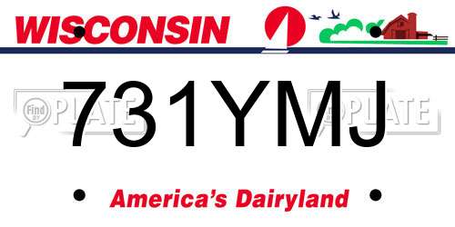 731YMJ Wisconsin License Plate