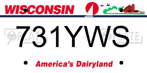 731YWS Wisconsin License Plate