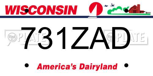 731ZAD Wisconsin License Plate