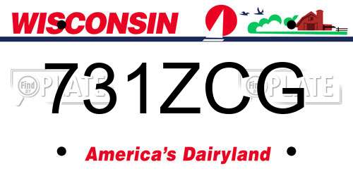 731ZCG Wisconsin License Plate