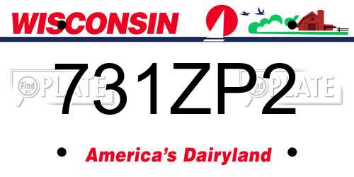 731ZP2 Wisconsin License Plate