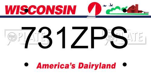 731ZPS Wisconsin License Plate