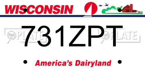 731ZPT Wisconsin License Plate