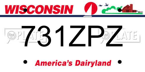 731ZPZ Wisconsin License Plate