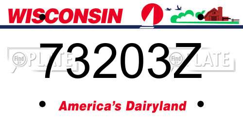 73203Z Wisconsin License Plate