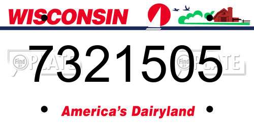 7321505 Wisconsin License Plate