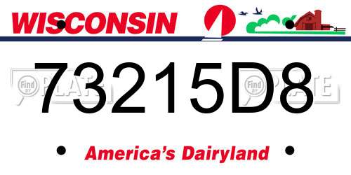 73215D8 Wisconsin License Plate