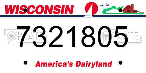 7321805 Wisconsin License Plate