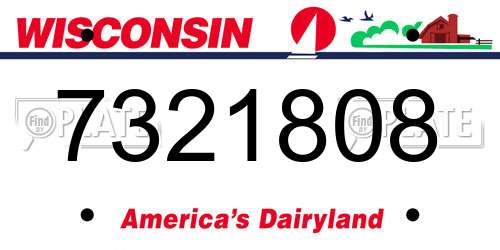 7321808 Wisconsin License Plate