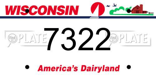 7322 Wisconsin License Plate