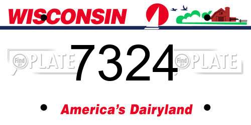 7324 Wisconsin License Plate