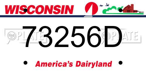 73256D Wisconsin License Plate