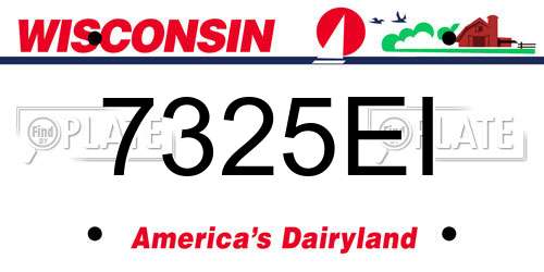 7325EI Wisconsin License Plate