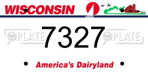 7327 Wisconsin License Plate