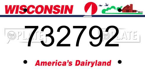 732792 Wisconsin License Plate