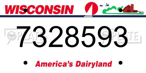 7328593 Wisconsin License Plate