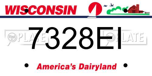 7328EI Wisconsin License Plate