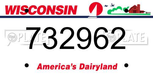 732962 Wisconsin License Plate