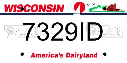 7329ID Wisconsin License Plate