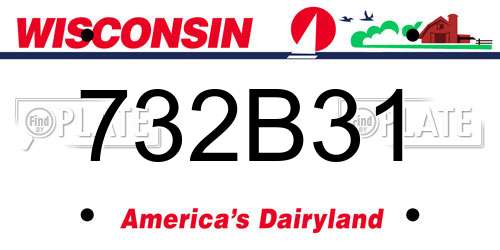 732B31 Wisconsin License Plate