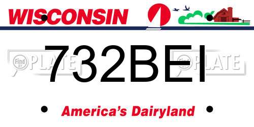 732BEI Wisconsin License Plate