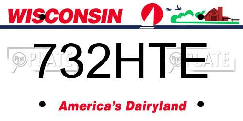 732HTE Wisconsin License Plate