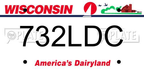 732LDC Wisconsin License Plate