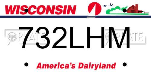 732LHM Wisconsin License Plate