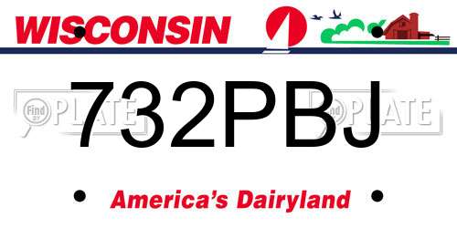 732PBJ Wisconsin License Plate