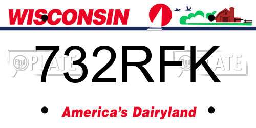 732RFK Wisconsin License Plate