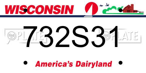 732S31 Wisconsin License Plate