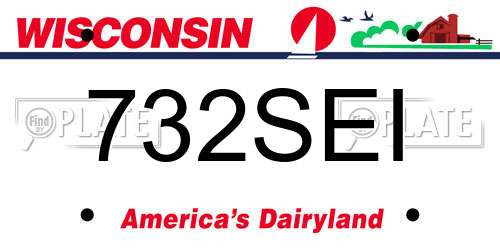 732SEI Wisconsin License Plate