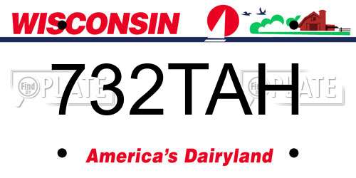732TAH Wisconsin License Plate