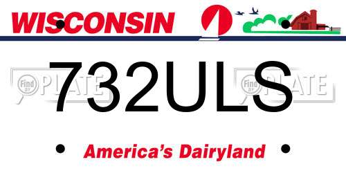 732ULS Wisconsin License Plate