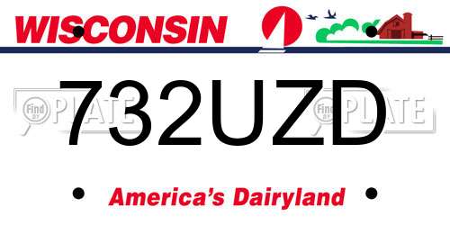 732UZD Wisconsin License Plate