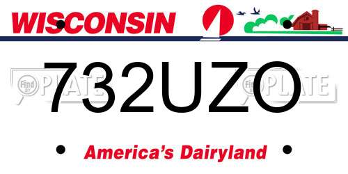 732UZO Wisconsin License Plate