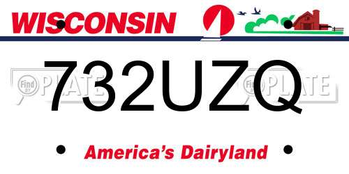 732UZQ Wisconsin License Plate
