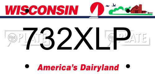 732XLP Wisconsin License Plate
