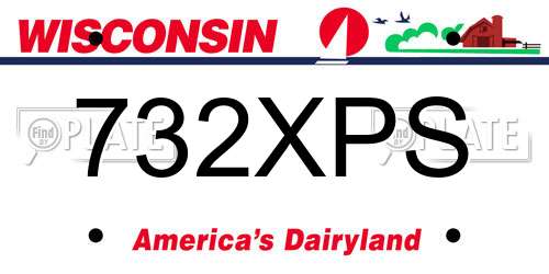 732XPS Wisconsin License Plate